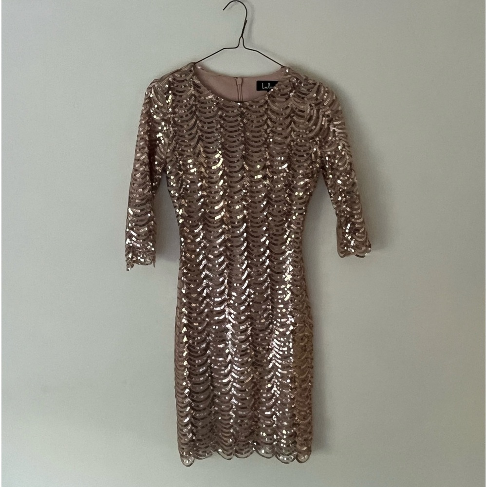 Lulus gold shimmer mini dress, XS